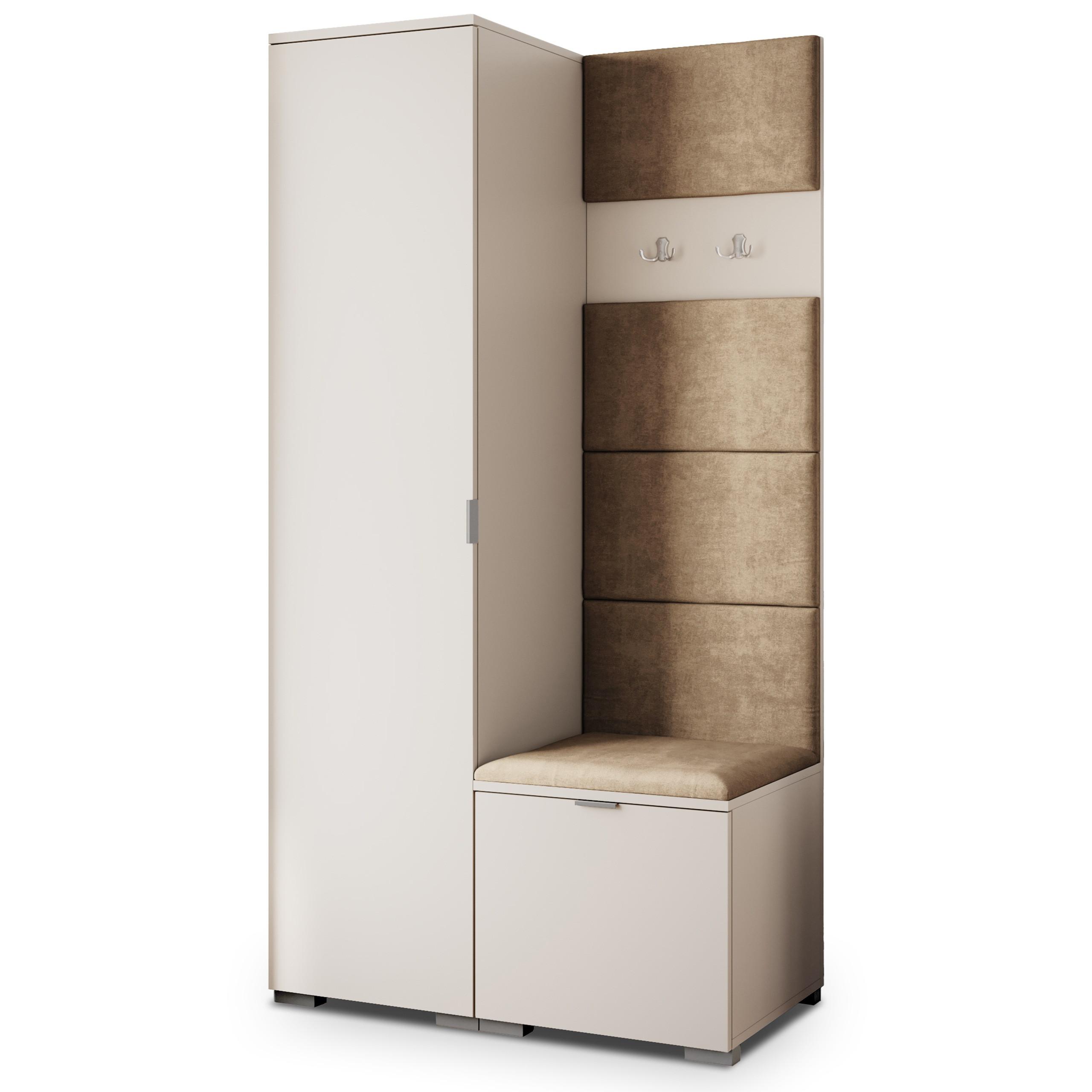 GARDEROBENSCHRANK LORI 95/181/51 cm Modern Garderobe-Set Kaschmir - Kaschmir/Mokka, Holzwerkstoff (95/181/51cm) - MASSENO