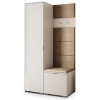 GARDEROBENSCHRANK LORI 95/181/51 cm Modern Garderobe-Set Kaschmir - Kaschmir/Mokka, Holzwerkstoff (95/181/51cm) - MASSENO