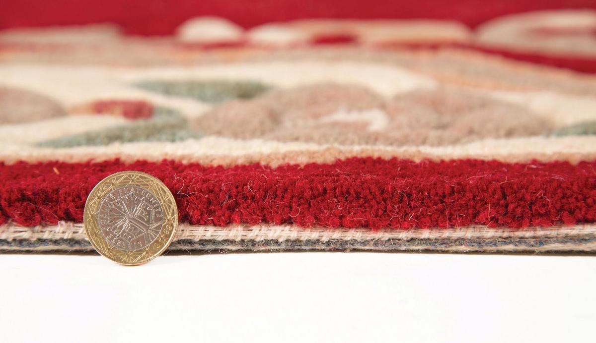 WOLLTEPPICH BEAULY, klassisch, Rot-Beige, 120 x 180 cm - Rot, Textil (180/120cm) - KADIMA DESIGN