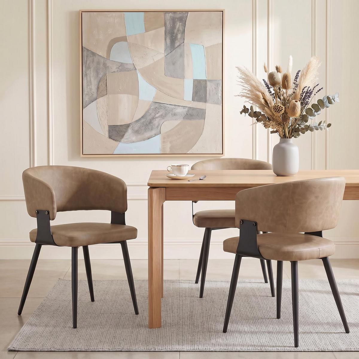 ESSZIMMERSTÜHLE PAVIA 2er-Set cappuccino - Kaschmir, Textil (54/80/59cm) - IDIMEX