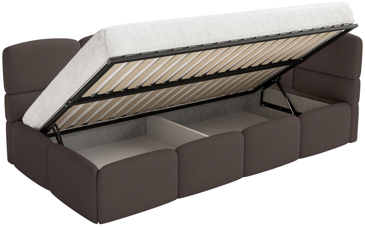 JUGENDBETT Cloudy Braun 120 cm, Chenille - Schwarz/Braun, Kunststoff/Textil (120/200cm) - Selsey
