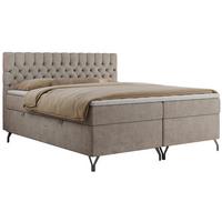 BOXBETT GRIMALDI 140/200 Beige Struktur - H4 - Beige, Holz/Textil (140/200cm) - MKS