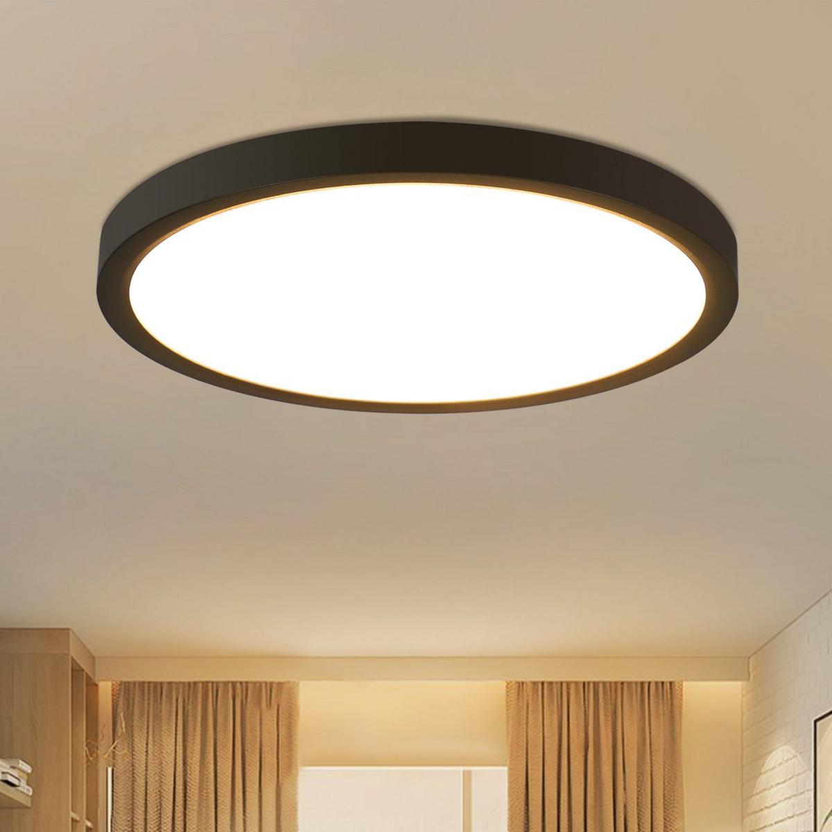 LED-DECKENLEUCHTE Berlin 22 cm - Schwarz, Kunststoff (22/22/2.5cm) - Nettlife