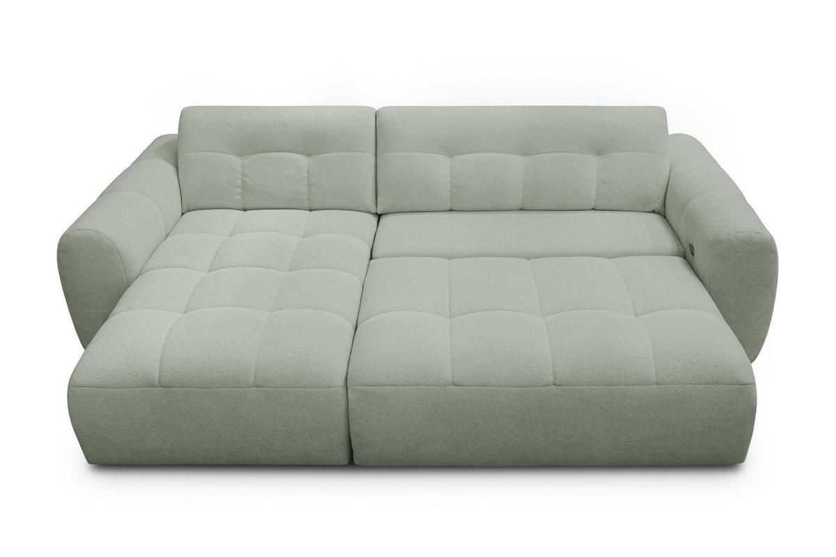 ECKSOFA LUMERO 4-Sitzer LINKS, hellgrün - Schwarz/Hellgrün, Holz/Textil (275/166cm) - Courtois Laville