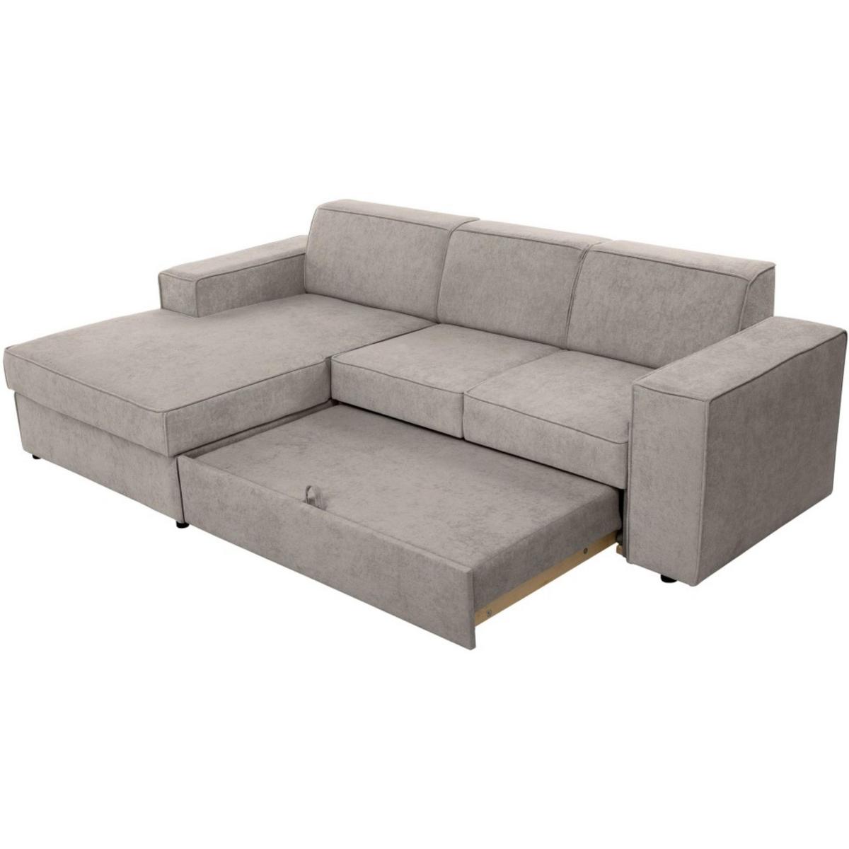 ECKSCHLAFSOFA mit Schlaffunktion Pedro L cappuccino links - Schwarz/Cappuccino, Kunststoff/Textil (267/160cm) - Beautysofa