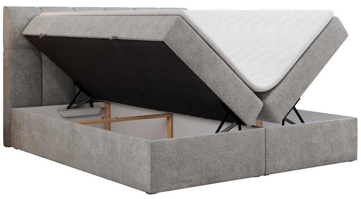 BOXBETT RICO 200/200 Hellgrau Struktur - H3 - Hellgrau, Holz/Textil (200/200cm) - MKS