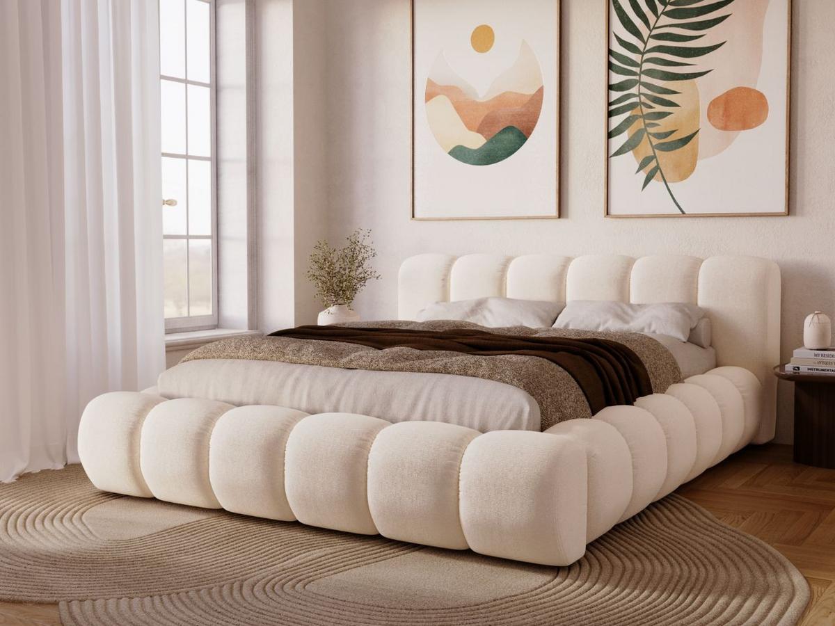 POLSTERBETT Doria 180x200 Cremige - Creme, Textil (180/200cm) - Graingold
