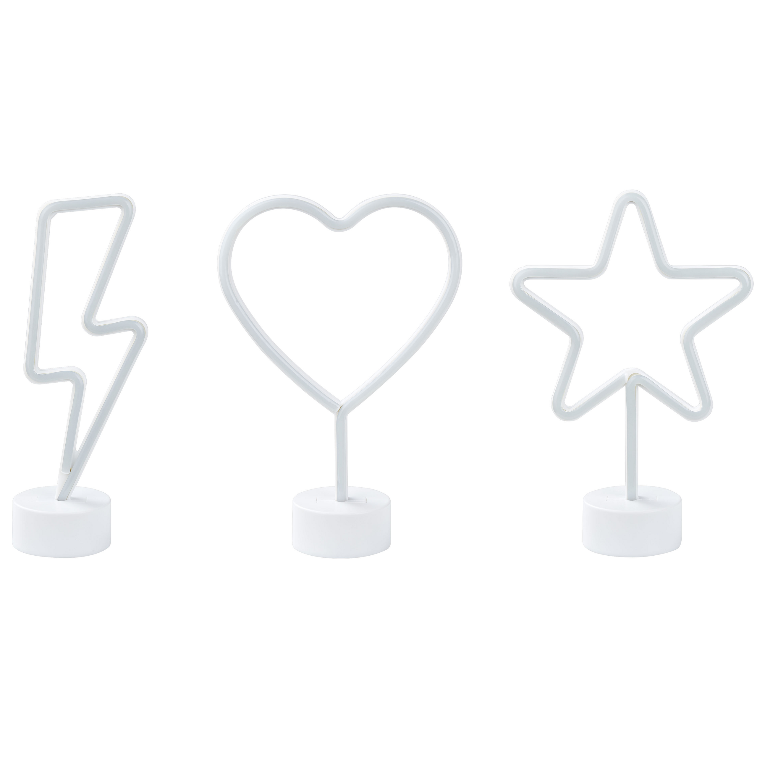NEONLICHT 3er-Set Floretta 26-8-8/28-8-8/30-8-8 cm - Multicolor, Kunststoff (8/8/30cm) - Beliani