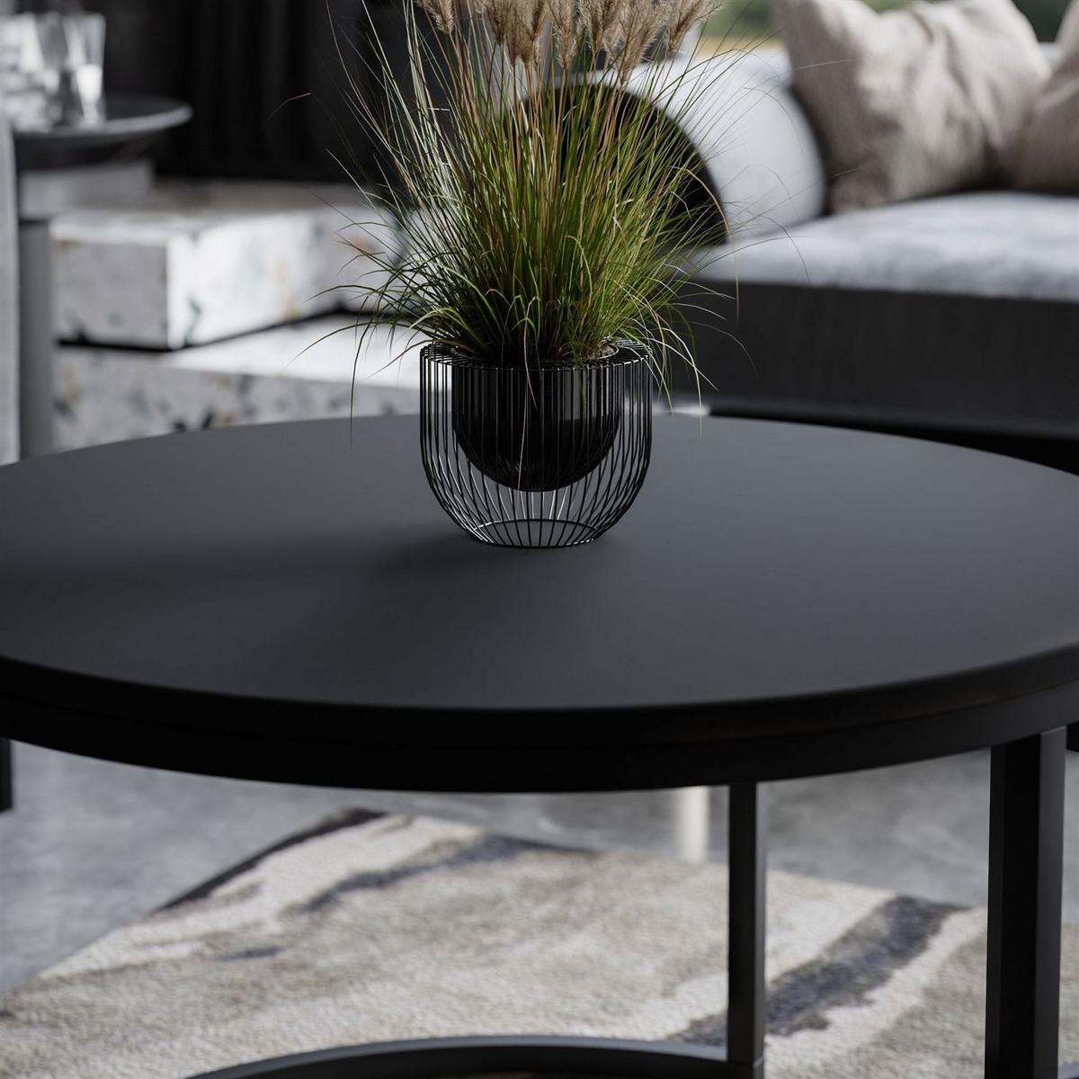 COUCHTISCH CIRI MIX SLIM 2-in-1 - Dunkelbraun/Schwarz, Holzwerkstoff (70/70/48cm) - Lookway