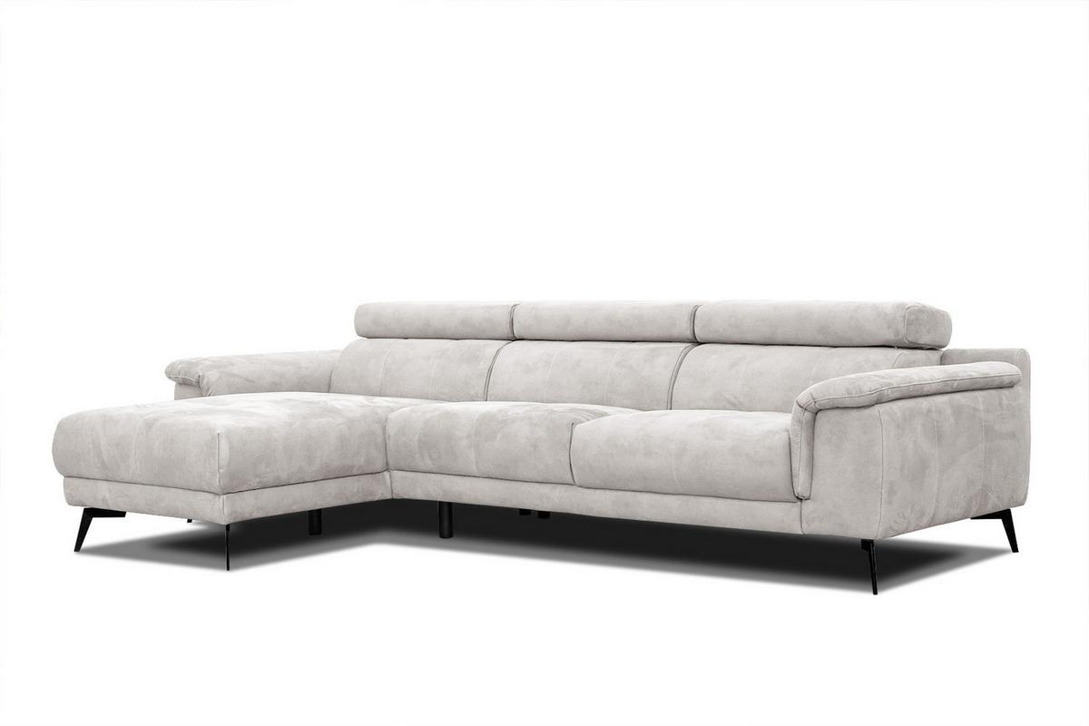 ECKSOFA FIERO 4-Sitzer, ecru - Ecru/Schwarz, Holzwerkstoff/Textil (158/269cm) - Wozimo