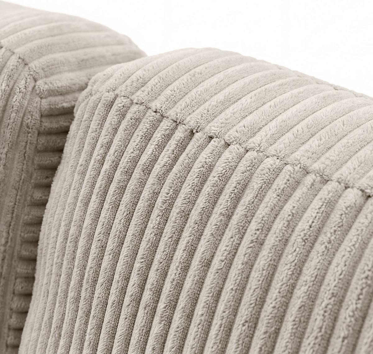 ECKSOFA Cora mit Schlaffunktion & Stauraum, Universell Rechts/Links, Beige Cord Chenille 260/82/160 cm - Beige/Schwarz, Kunststoff/Textil (250/160cm) - WFL GROUP