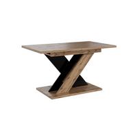 ESSTISCH MERKAS Ausziehbar 120 - 160 / 80 x 76 cm - Schwarz Hochglanz/Eiche Wotan, Holz (120/80/76cm) - MASSENO