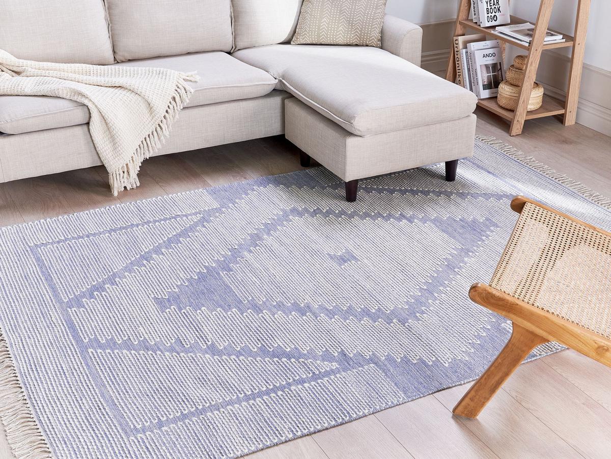 KURZFLOR-TEPPICH Ansar 230/160 cm - Blau, Textil (160/230cm) - Beliani