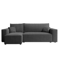 ECKSOFA Adara Mit Schlaffunktion - Dunkelgrau, Holzwerkstoff/Textil (244/145cm) - Fun Möbel