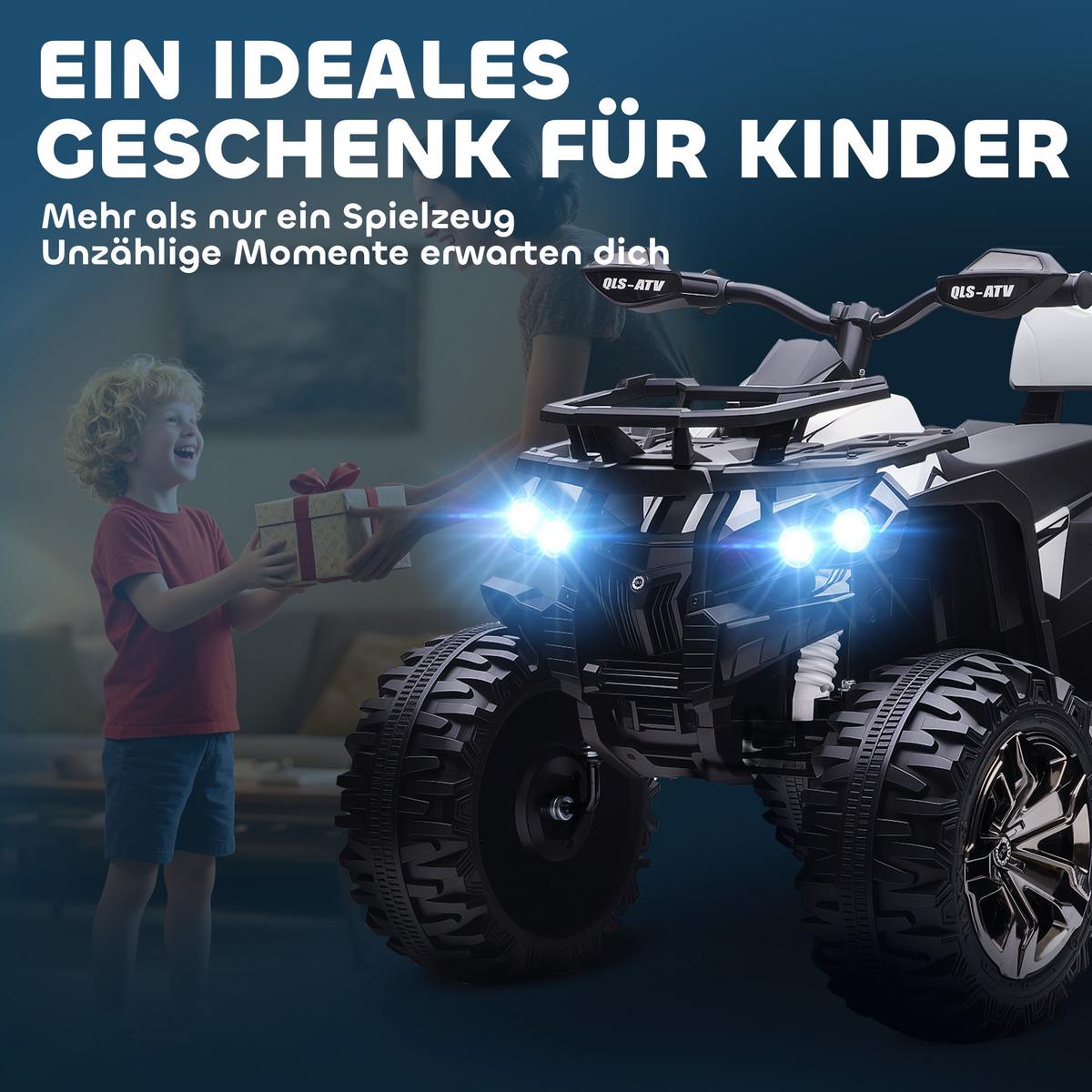 KINDER-QUAD-ELEKTRO Metall Kunststoff Weiß - Weiß, Kunststoff (100/65/73cm) - HOMCOM