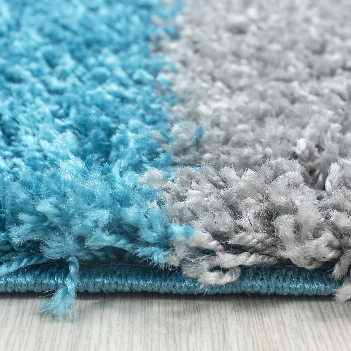 HOCHFLORTEPPICH RHEIN, kariert, Türkis, 200 x 290 cm - Blau, Textil (290/200cm) - KADIMA DESIGN