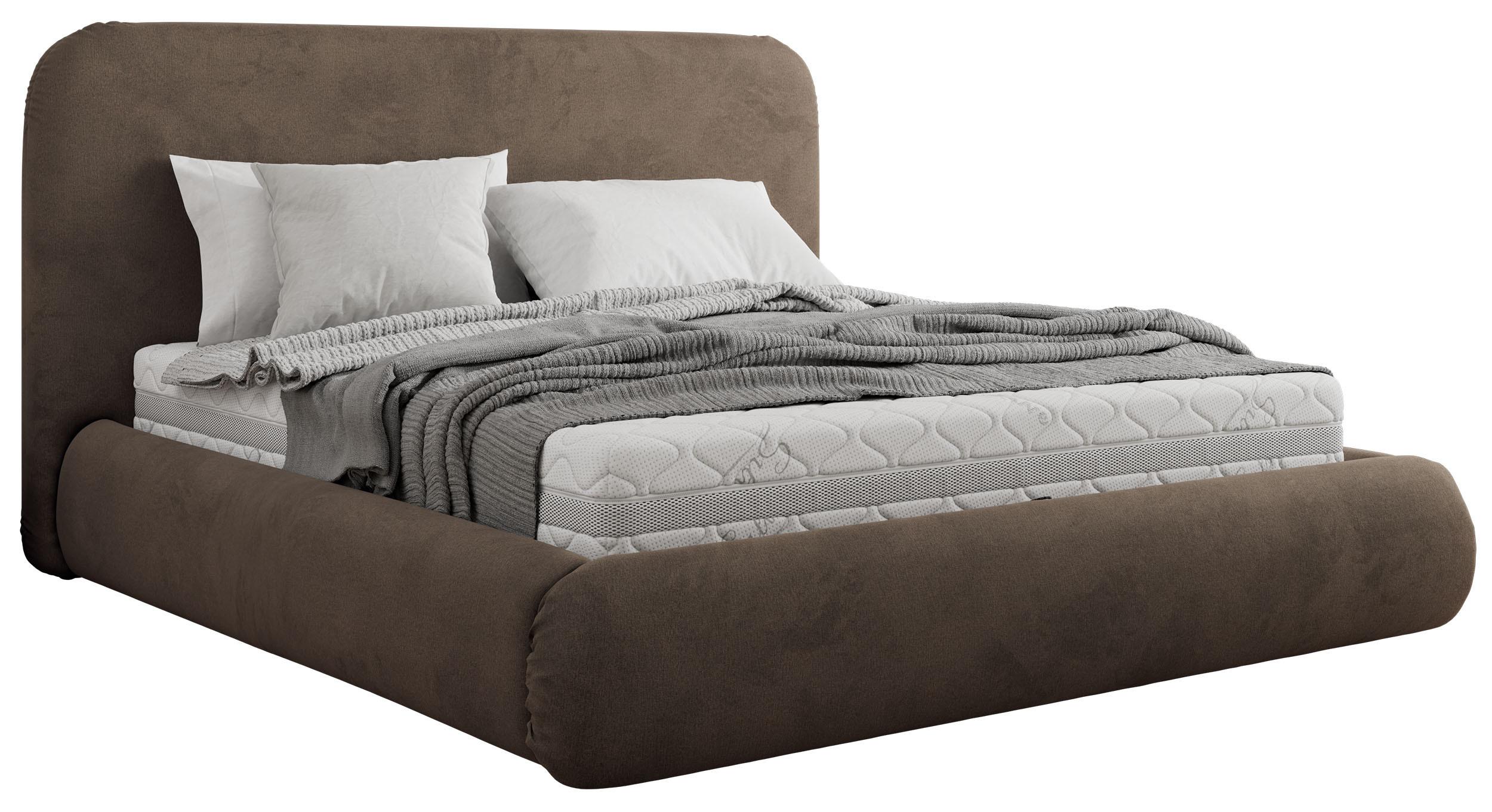 POLSTERBETT BENEA CLASSIC 160/200 - Braun Velvet - Multipocket-Matratze - Braun, Textil (160/200cm) - MKS