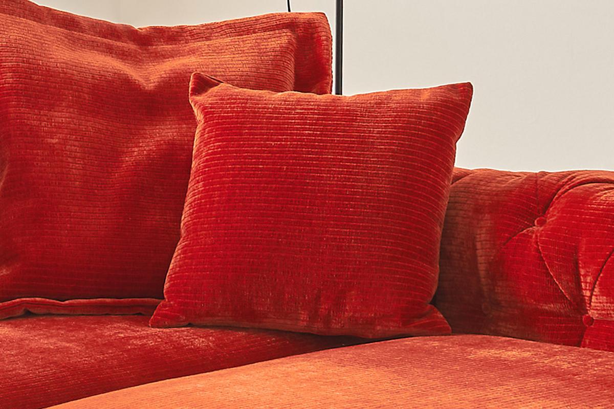 SPITZKISSEN MEDIUM SEPHI Rot Cord - Rot, Textil (50/50cm) - KAWOLA