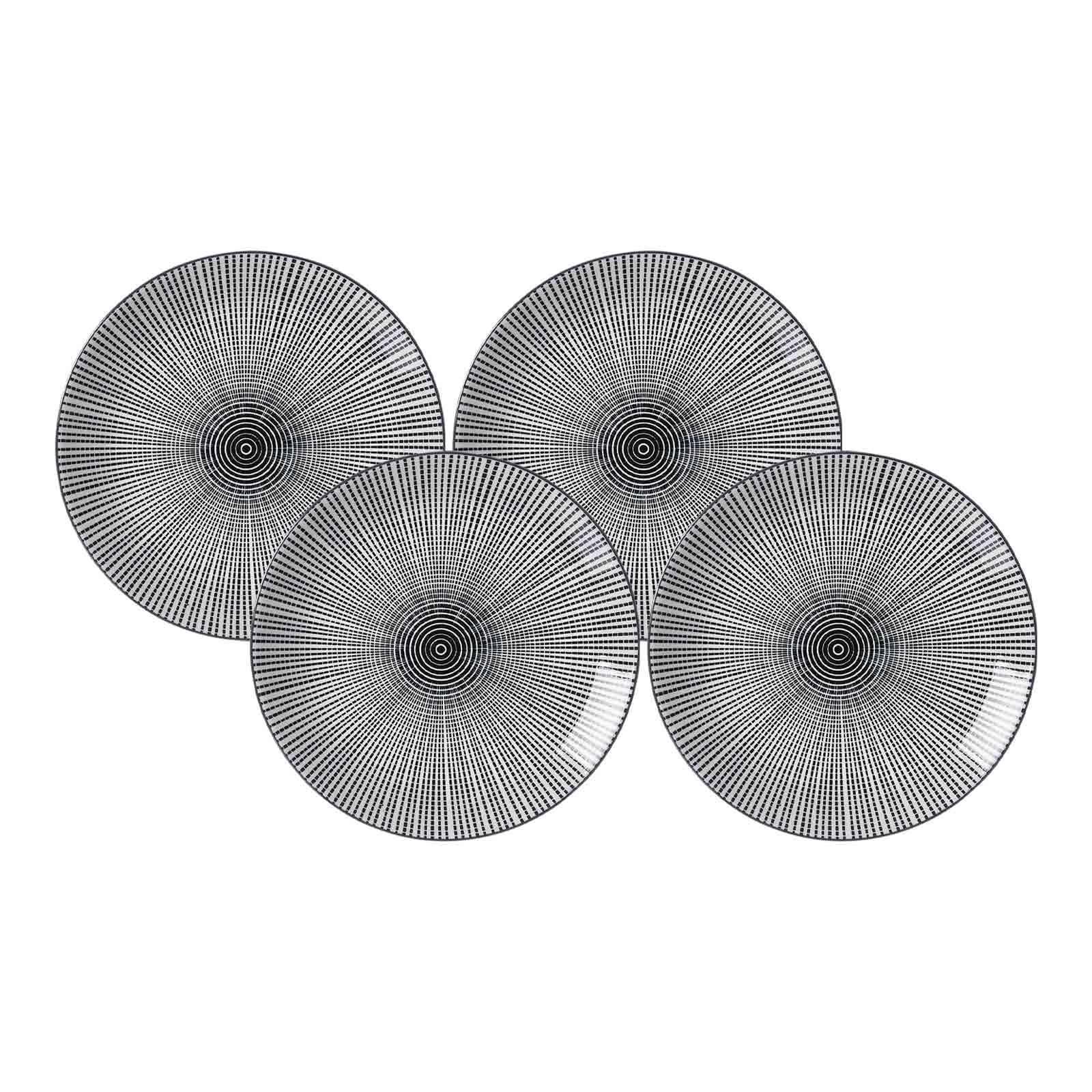 DESSERTTELLER Takeo Stripes schwarz-weiß ø 21,5 cm 4er Set - Schwarz/Weiß, Keramik (21.5cm) - Ritzenhoff Breker