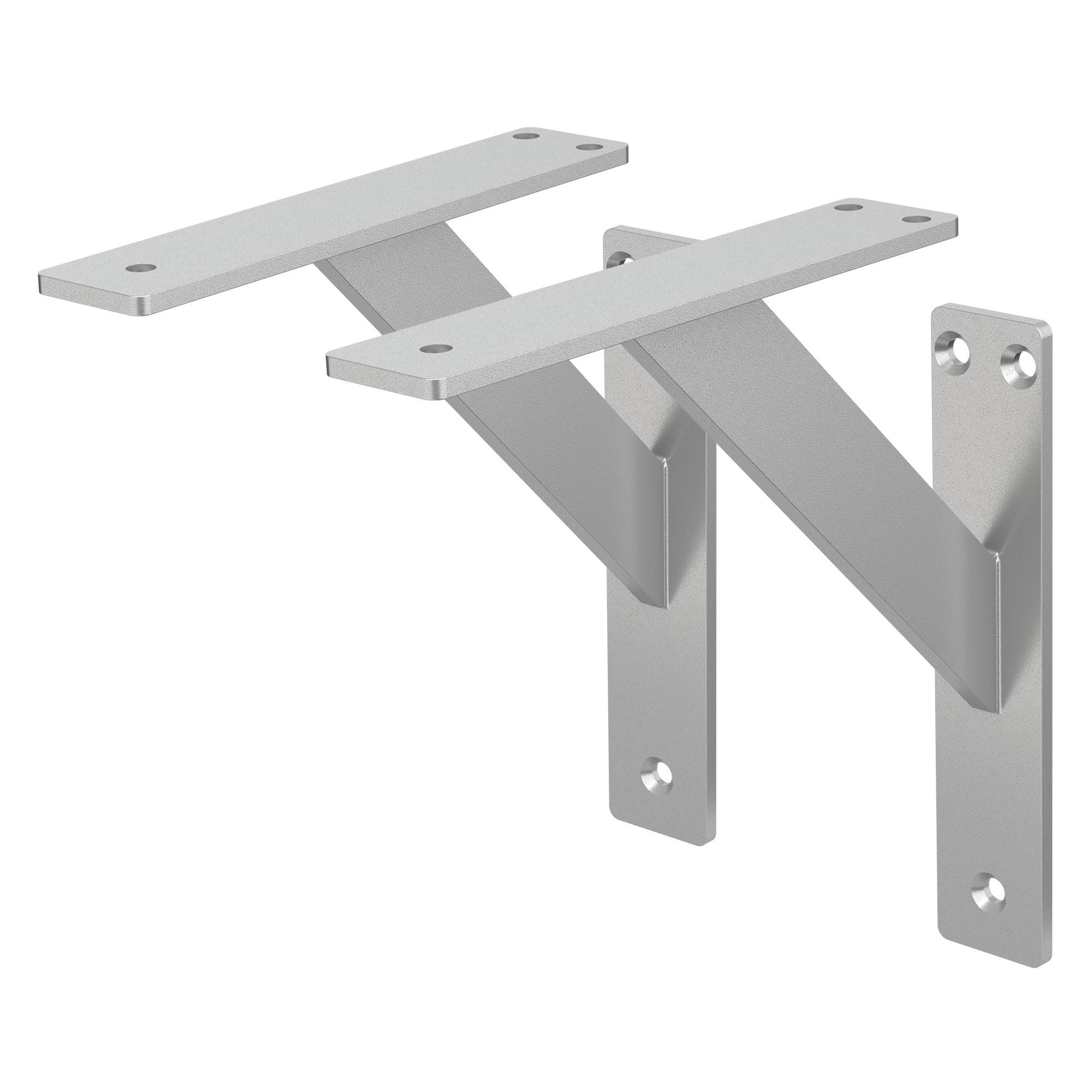 REGALHALTERUNGEN - Silberfarben, Metall (18/18/3cm) - ML-DESIGN
