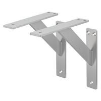 REGALHALTERUNGEN - Silberfarben, Metall (18/18/3cm) - ML-DESIGN