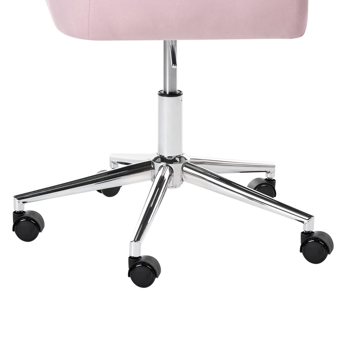 SCHREIBTISCHSTUHL Samtstoff Pastellrosa Veloria - Pink, Textil/Metall (60/85/60cm) - Beliani