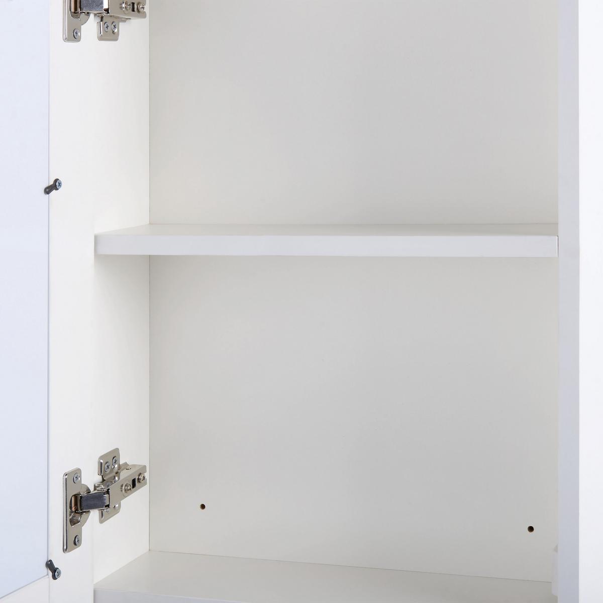 BAD SPIEGELSCHRANK weiß/silber mit LED-Beleuchtung 40/60 cm Cameron - Silberfarben/Weiß, Holz (40/60/12cm) - Beliani