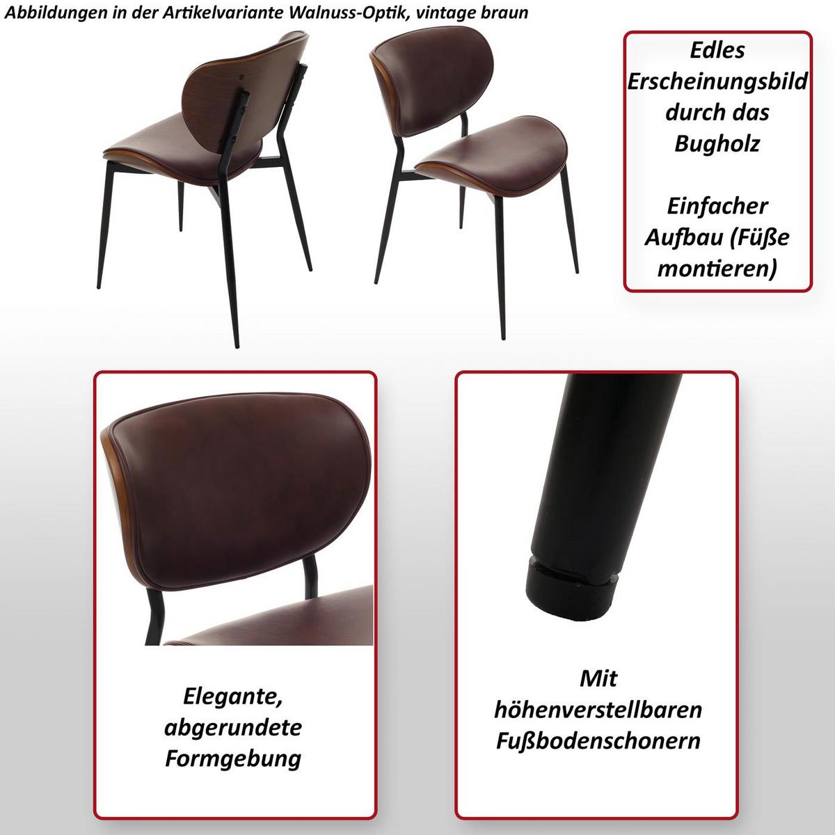 ESSZIMMERSTUHL Walnuss Dekor, Weiß - Walnussfarben/Weiß, Textil (50/80/51cm) - MCW