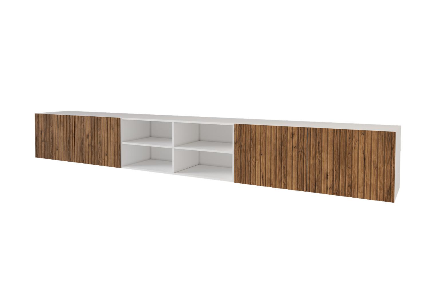 LOWBOARD KITO-W 3x100x40x40 cm - Weiß / Katania - Eiche Wotan/Weiß, Holzwerkstoff (300/40/40cm) - ALTDECOR