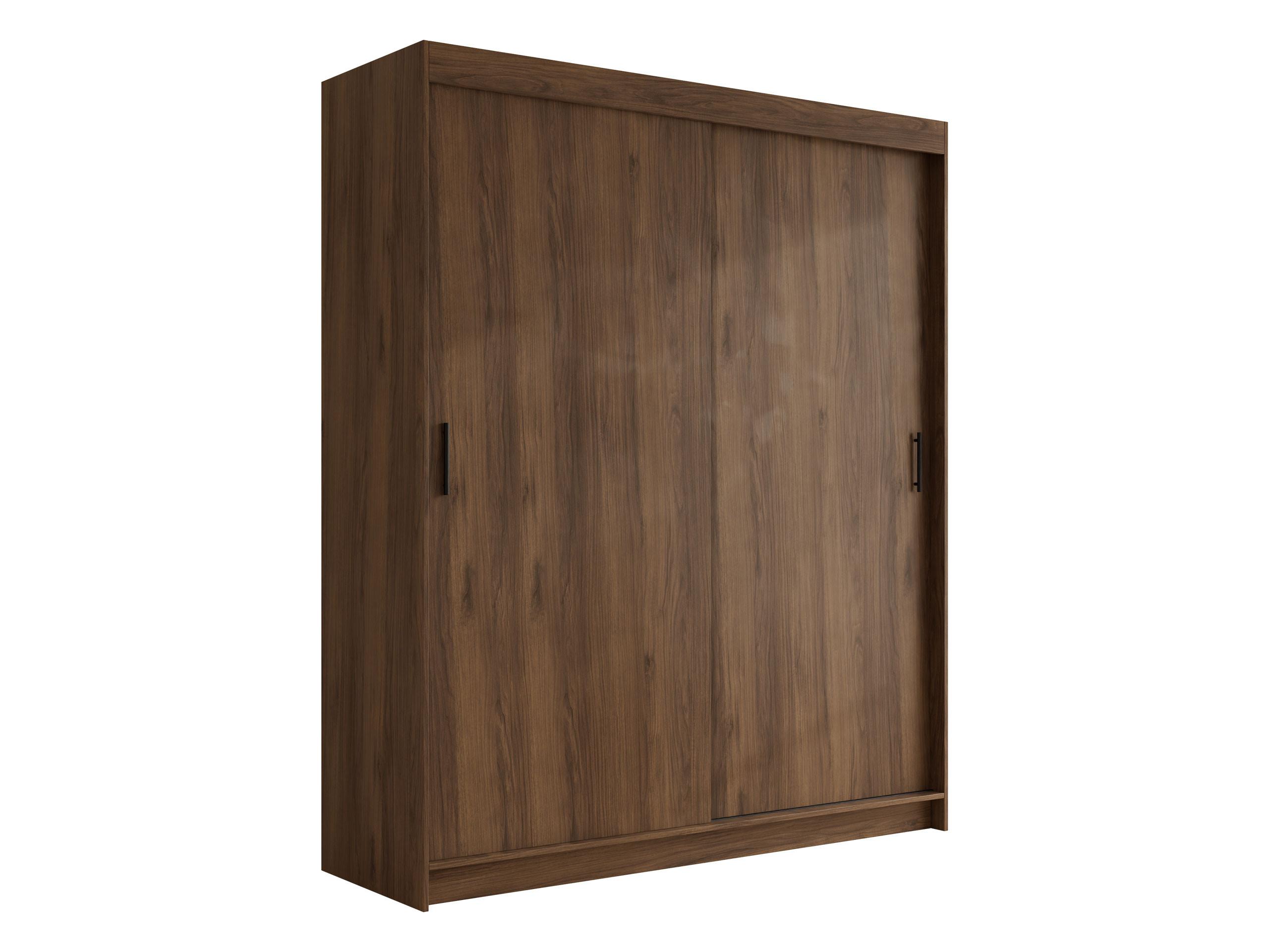 SCHIEBETÜRENSCHRANK Infinity I 180 - Nussbaumfarben/Schwarz, Holzwerkstoff/Kunststoff (180/200/58cm) - MIRJAN24