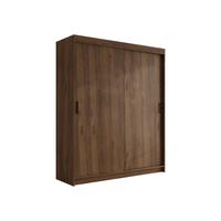 SCHIEBETÜRENSCHRANK Infinity I 180 - Nussbaumfarben/Schwarz, Holzwerkstoff/Kunststoff (180/200/58cm) - MIRJAN24