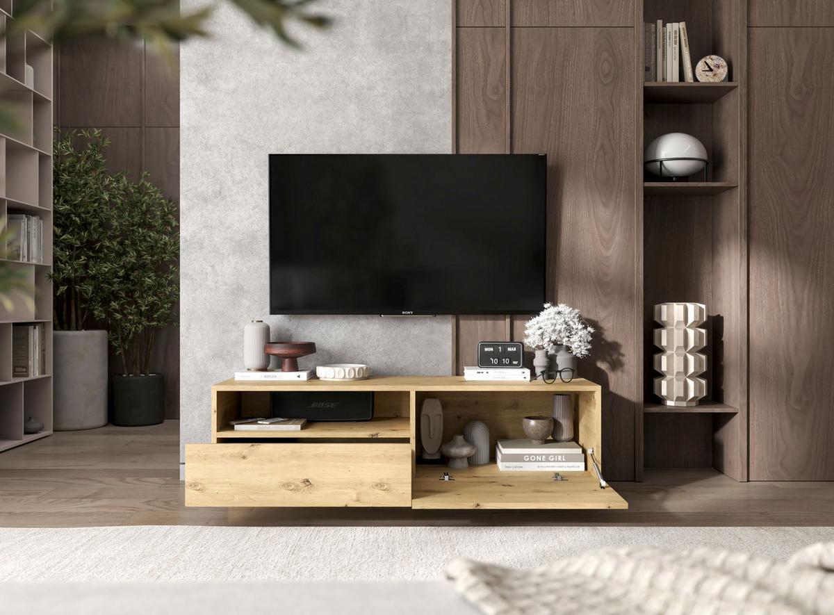 TV-SCHRANK Enjoy Eiche Artisan matt Loft Schublade 120 cm - Eiche Artisan, Holzwerkstoff (120/37/35cm) - Meble Lindner