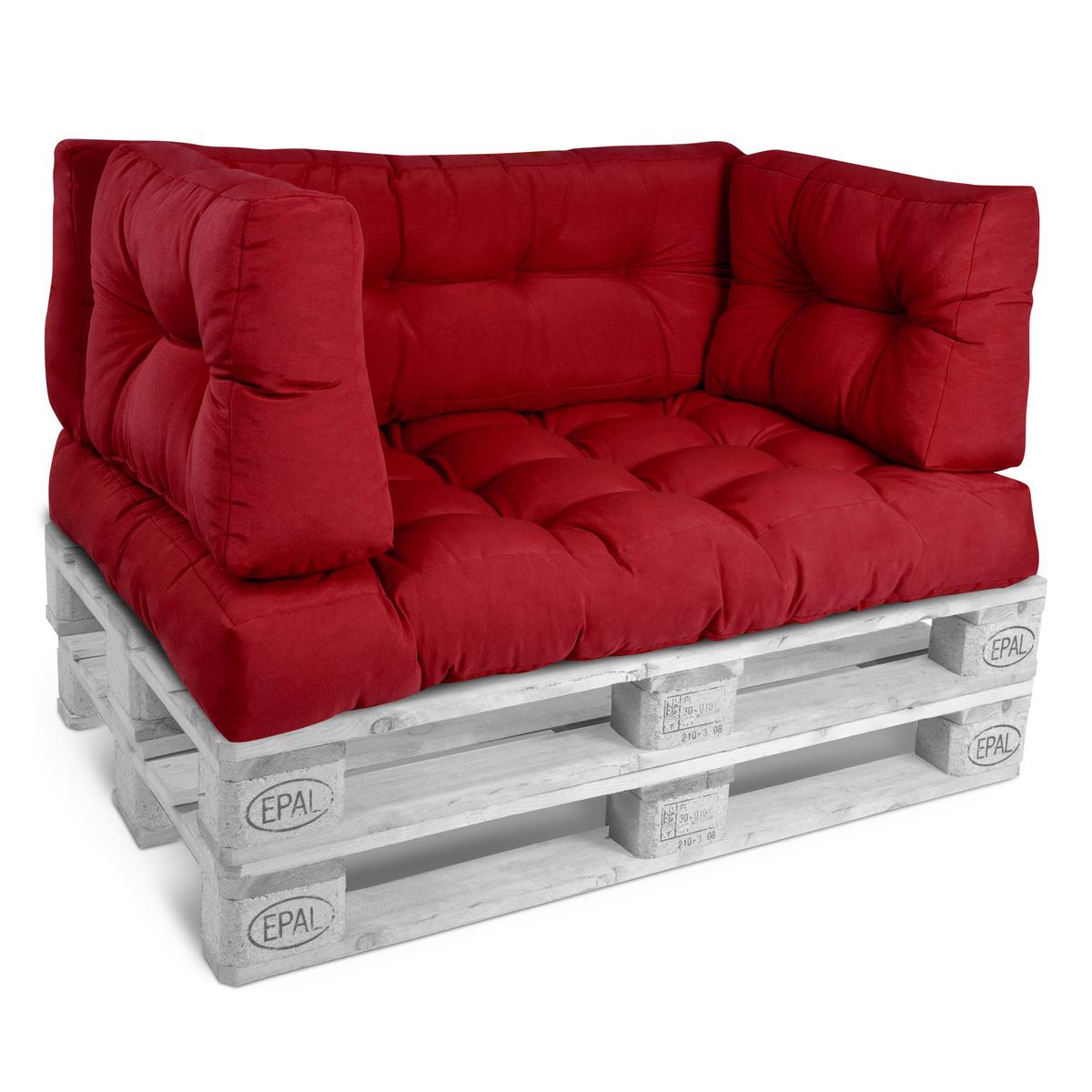 PALETTENKISSEN Eco Style Rücken 60/40/10 cm Rot (2tlg) - Rot, Textil (40/20/60cm)