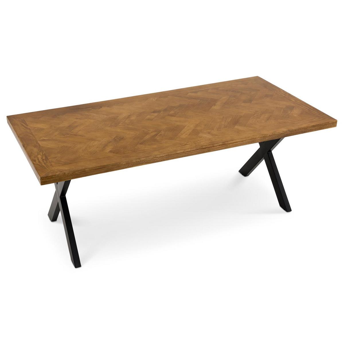ESSTISCH SAKANA schwarz, hellbraun - Schwarz, Metall (100/200/75cm) - IDIMEX