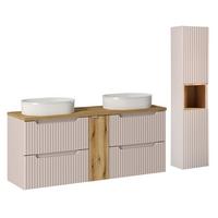 BADMÖBEL 140.4cm Riva 2er-Set Kaschmir - Kaschmir, Holzwerkstoff (140.4/59/40cm) - Petits-meubles