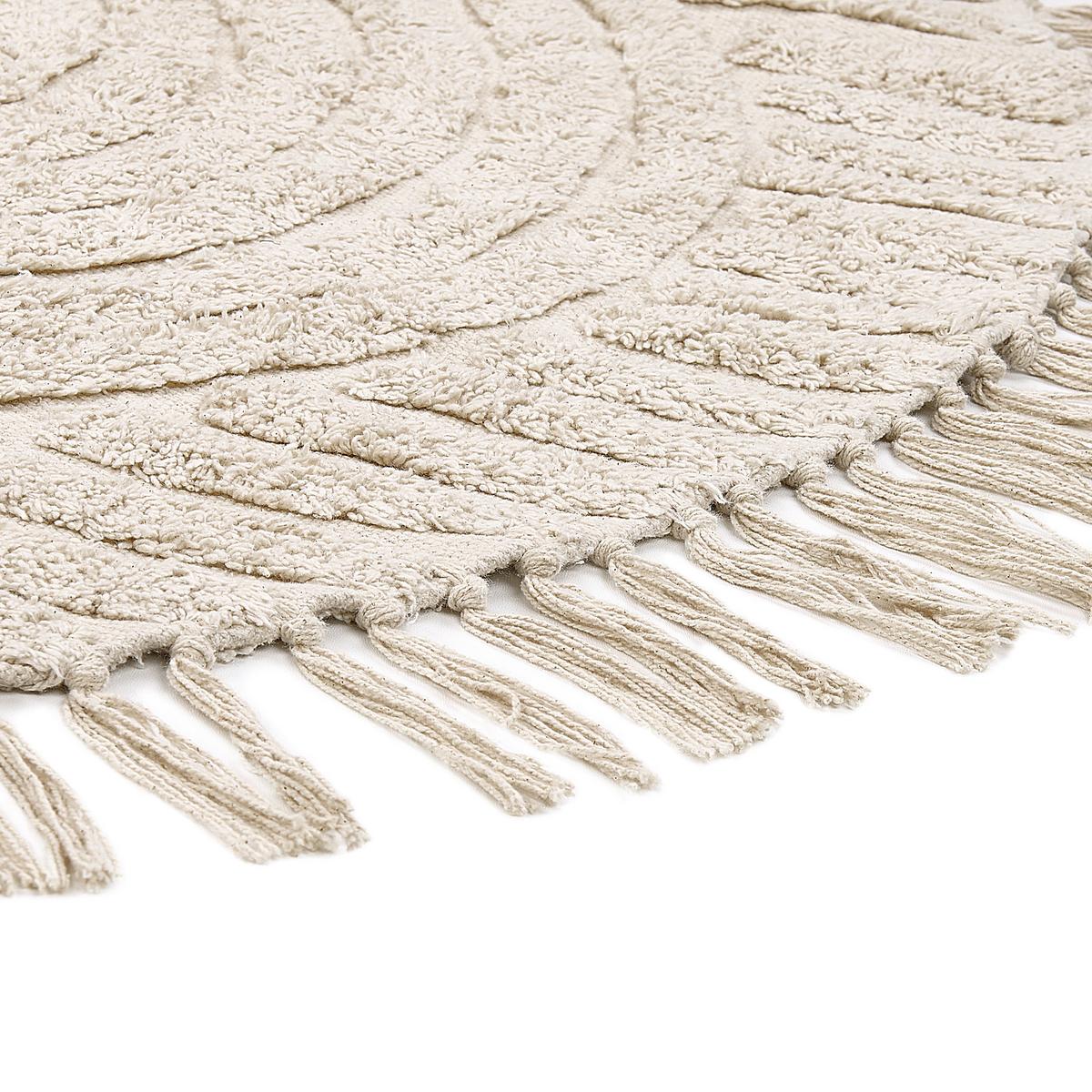 TEPPICH geflochten Halfeti 140/140 cm - Beige, Textil (140/140cm) - Beliani