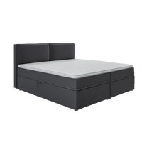 BOXBETT Eclipse 200/200 cm Graphit Luxusmicrofaser - Graphitfarben/Schwarz, Holz/Kunststoff (200/200cm) - S-Style Möbel