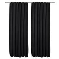 VORHANG Amelie TK mit Kräuselband 140x245cm Schwarz (2tlg) - Schwarz, Textil (140/245/1cm) - Beautissu 