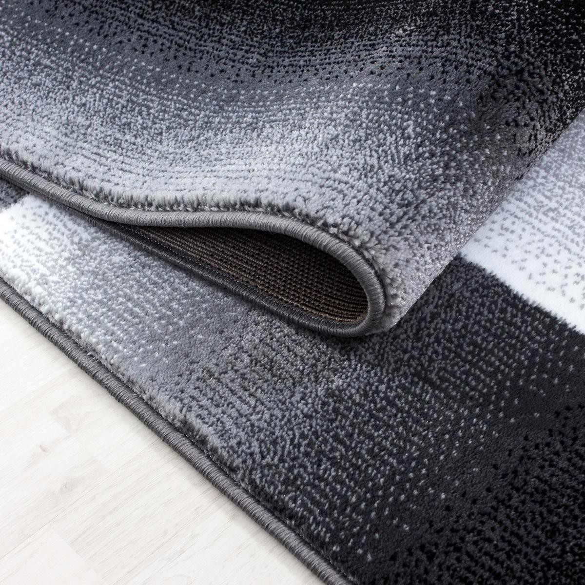 TEPPICH Kurzflor ASPEN in Schwarz, abstrakt kariert, 80 x 300 cm - Schwarz, Textil (300/80cm) - KADIMA DESIGN