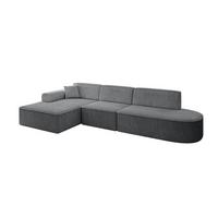 ECKSOFA Ottomane Links IREA-L2-v3 - 327x165x77 cm Duneklgrau - Dunkelgrau, Holzwerkstoff/Textil (327/165cm) - ALTDECOR