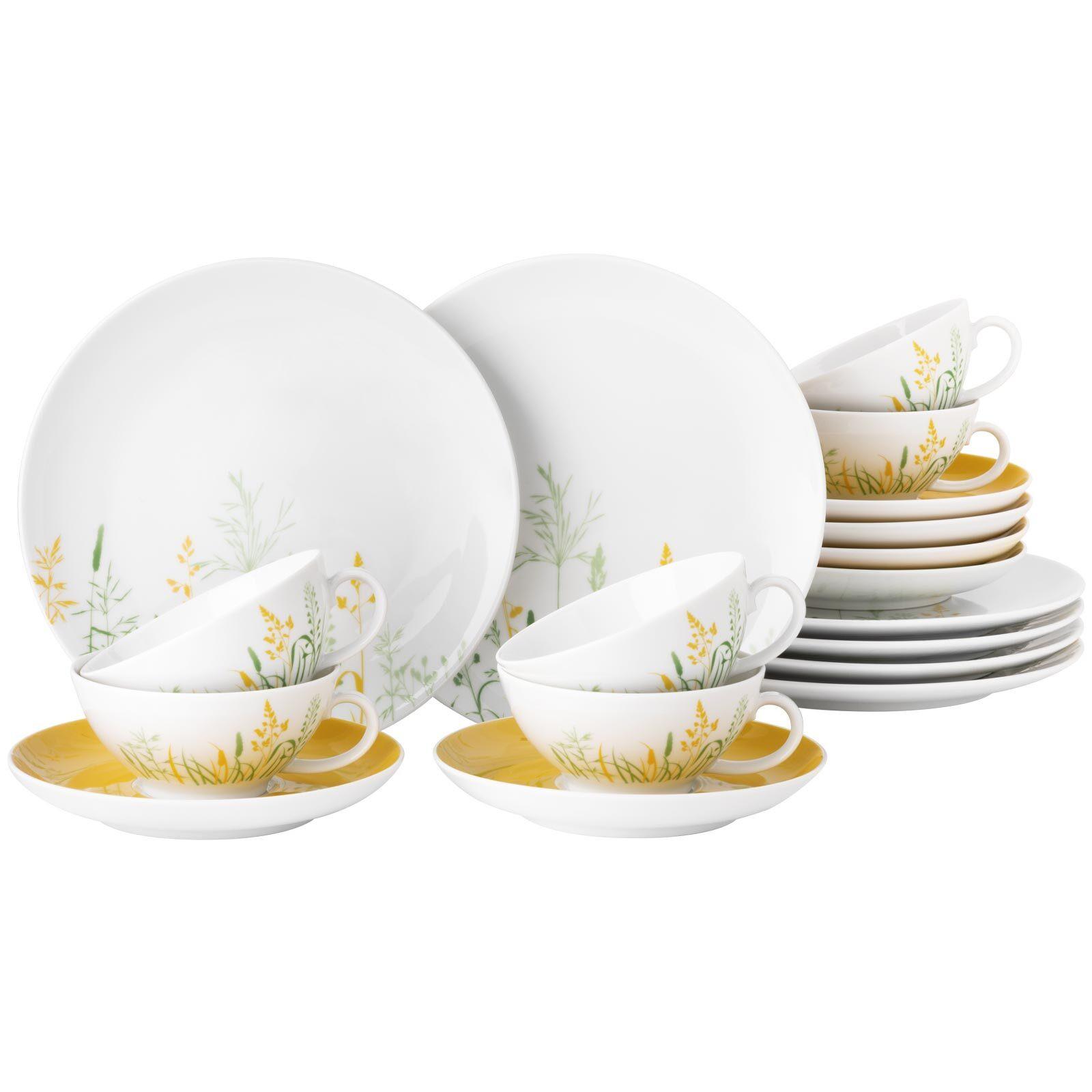 TEESERVICE Liberty Meadow Grasses gelb 18-tlg. - Gelb, Keramik (20.6/28.4/20.6cm) - Seltmann Weiden