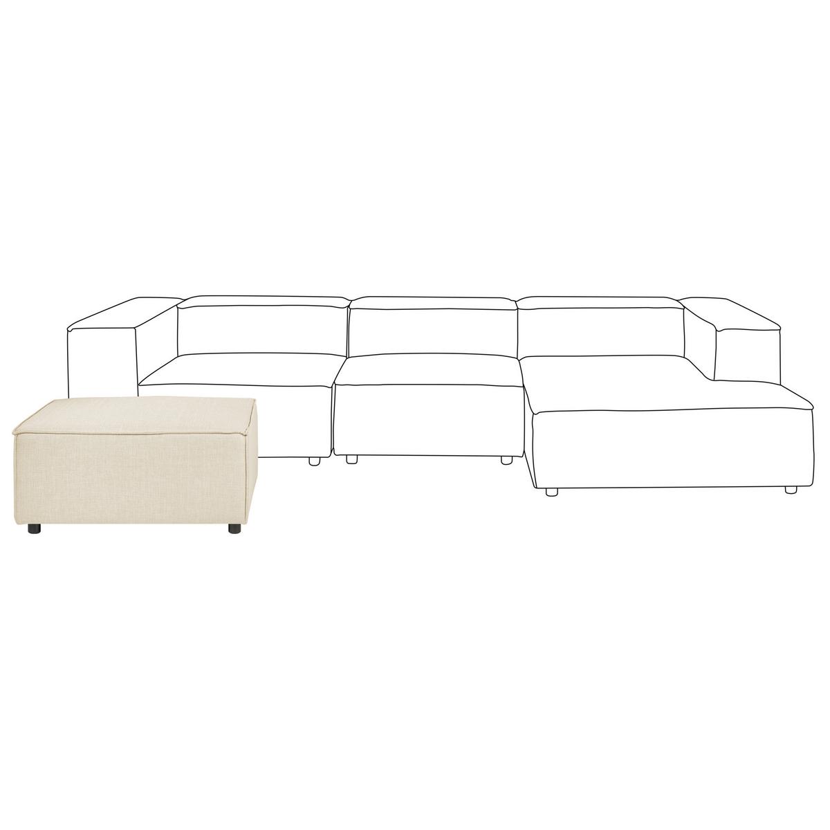 OTTOMANE Aprica 88/88/43 cm - Beige, Textil (88/43/88cm) - Beliani