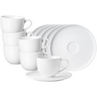 KAFFEETASSEN MIT UNTERTASSEN Skagen weiß 220 ml 6er Set - Weiß, Keramik (16/9/16cm) - Ritzenhoff Breker