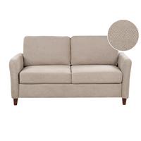 2-SITZER-SOFA Stoff taupe mit Stauraum Mare - Beige/Dunkelbraun, Textil (143/88/77cm) - Beliani