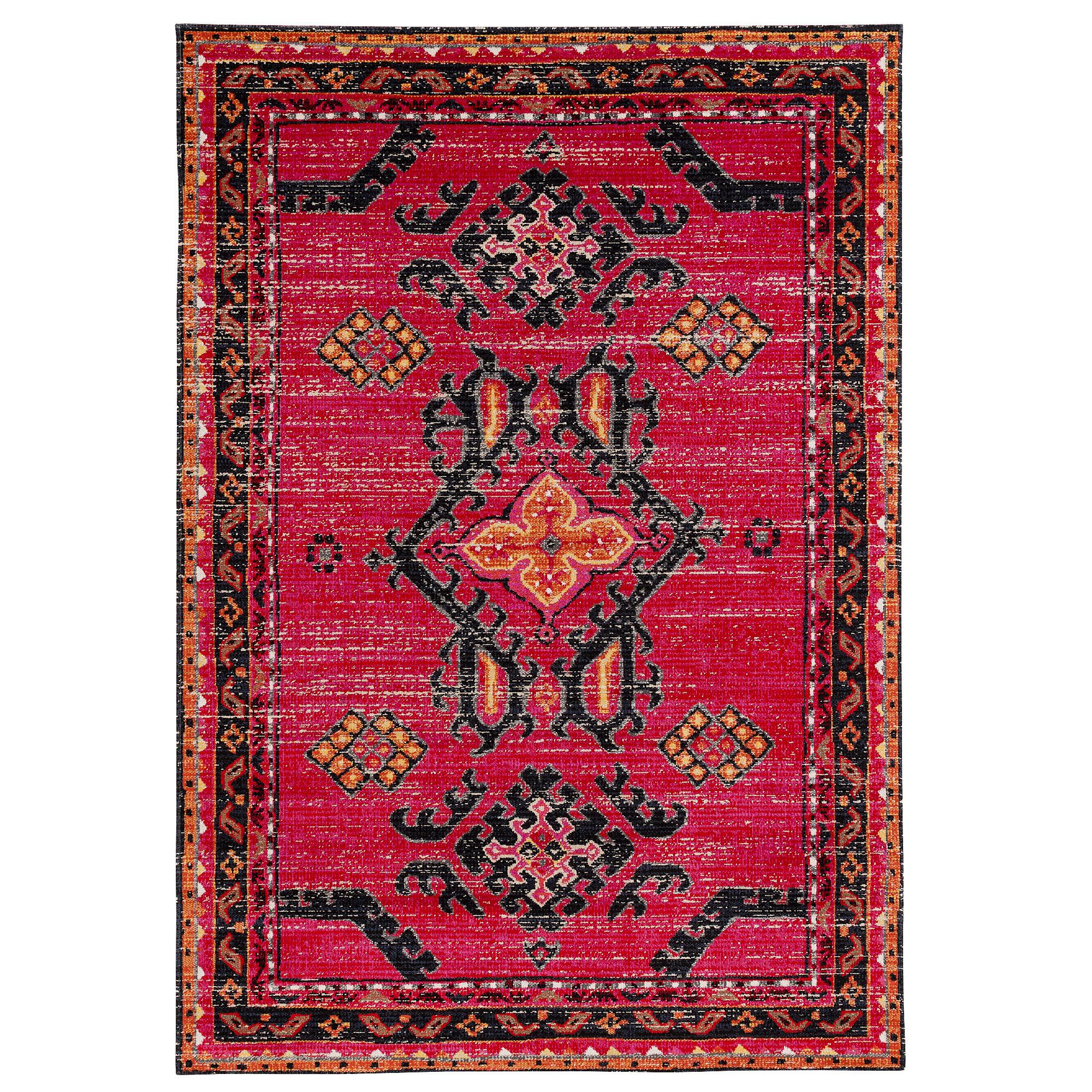 KURZFLOR DESIGNER TEPPICH MODERN VINTAGE ORIENT MUSTER - Rot, Textil (140/200cm) - Pergamon