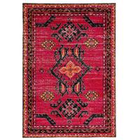 KURZFLOR DESIGNER TEPPICH MODERN VINTAGE ORIENT MUSTER - Rot, Textil (140/200cm) - Pergamon