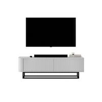 TV-LOWBOARD Aurora Weiß matt 140 cm mit Metallrahmen - Goldfarben/Weiß, Holzwerkstoff/Metall (140/44/35cm) - Meble Lindner