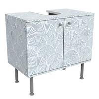 WASCHBECKENUNTERSCHRANK Boho Bogen Muster Blau 60/55/35 cm - Blau, Holzwerkstoff (60/55/35cm) - Bilderwelten