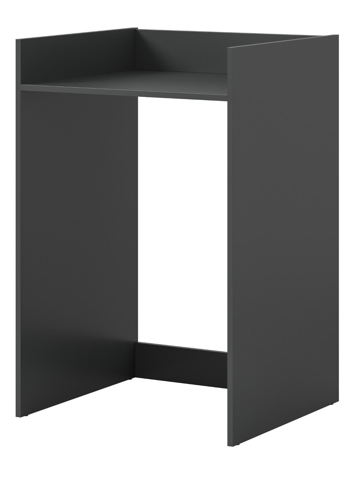 WASCHMASCHINENUMBAU grau, Überbauschrank für Waschmaschine und Trockner - Schwarz/Grau, Holzwerkstoff/Metall (66/101/60cm) - Inn.Furn