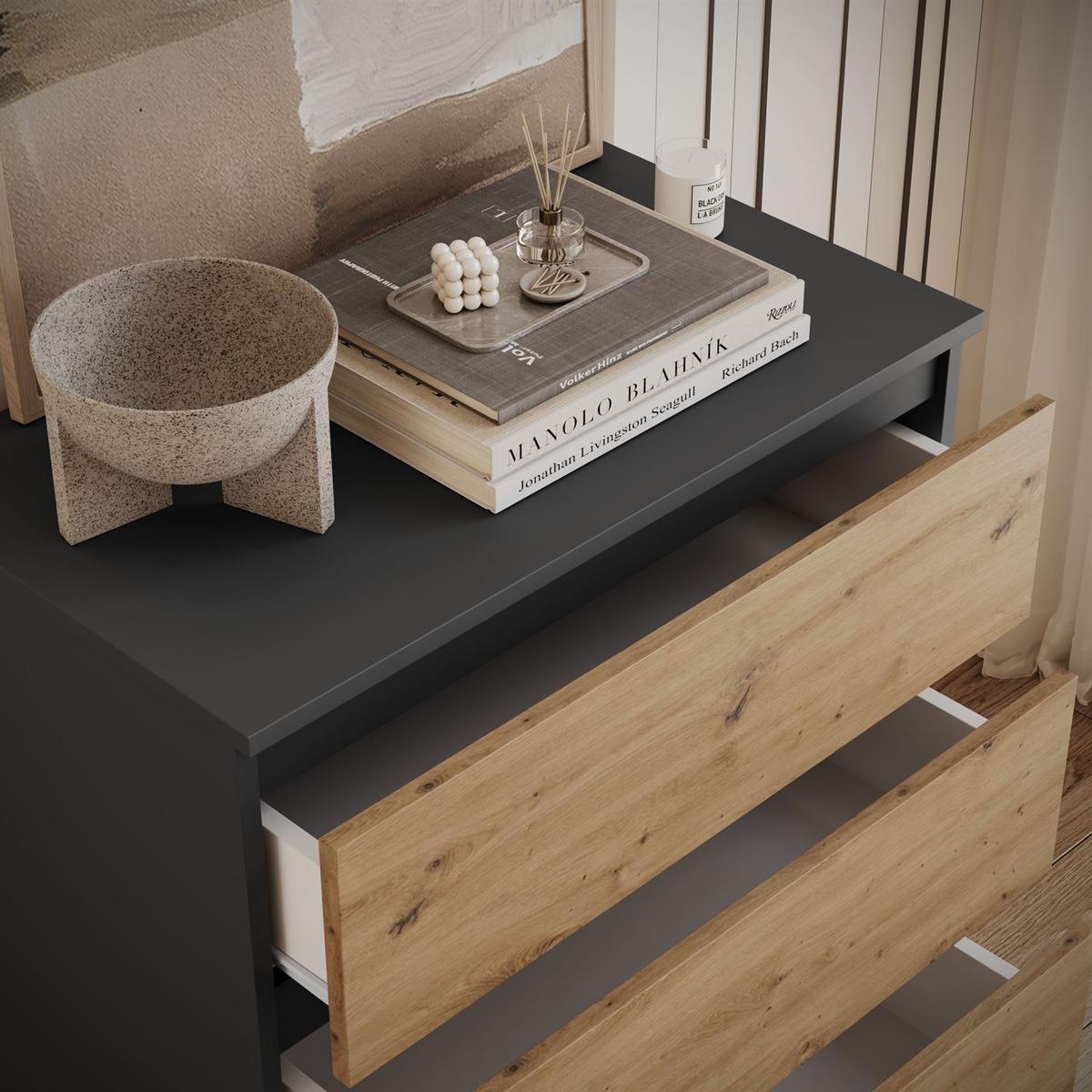 HIGHBOARD HANA M4 70 Artisan Eiche / Anthrazit - Eiche Artisan, Holzwerkstoff (70/97/40cm) - Lookway